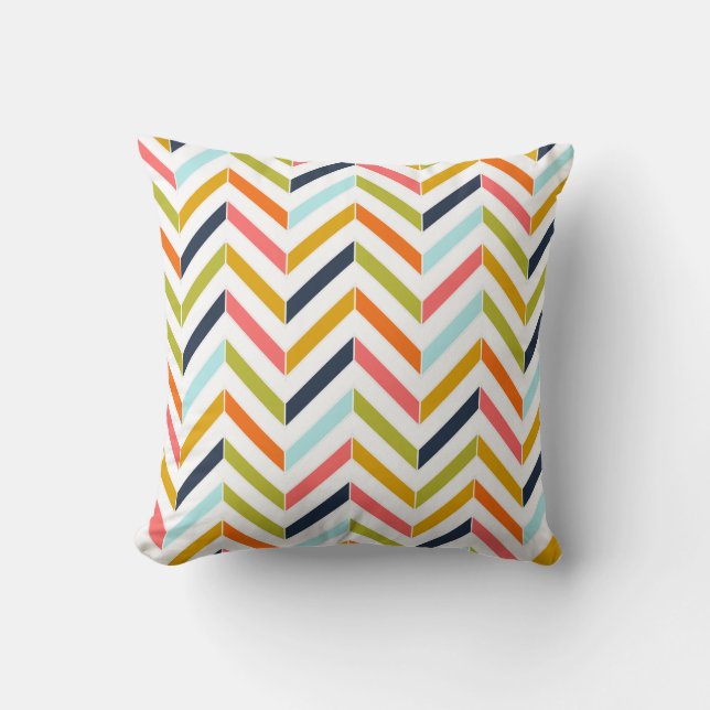 Almohada colorida de Chevron (Anverso)
