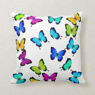 Almohada colorida de las mariposas de la selva