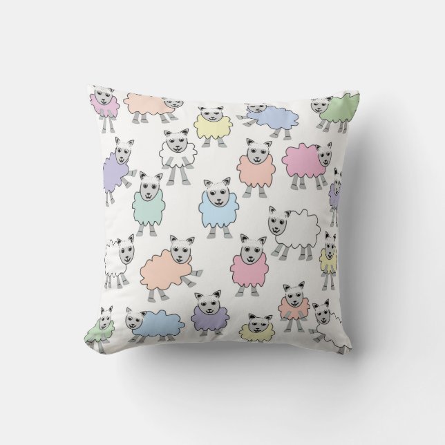 Almohada colorida de los corderos (Anverso)