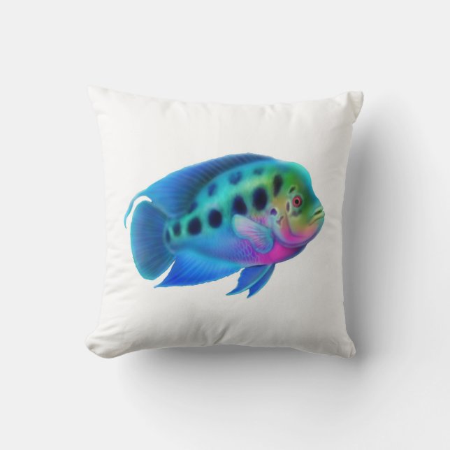 Almohada colorida de los pescados de Cichlid de (Anverso)