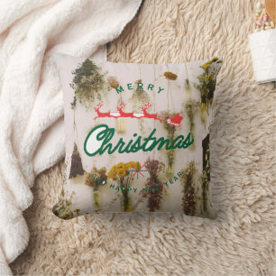 Almohada Colorida de Navideña de Ciervo Feliz Navi