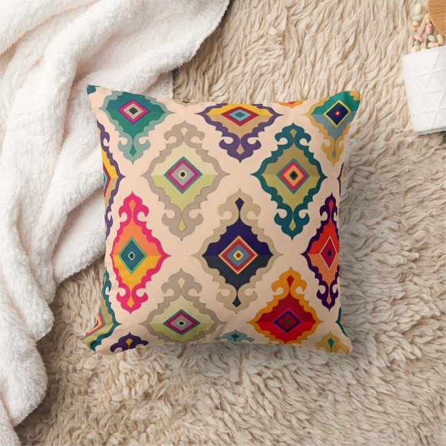 Almohada Colorida Geométrica Ikat para Sofá (Manta)