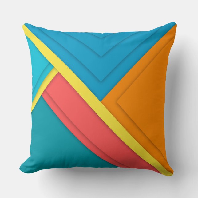 Almohada Colorida Geométrica para Lanzar (Anverso)