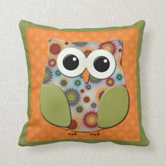 Almohada Colorida Roja Azul Púrpura Búho Naranja V