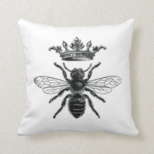 Almohada con abeja reina vintage