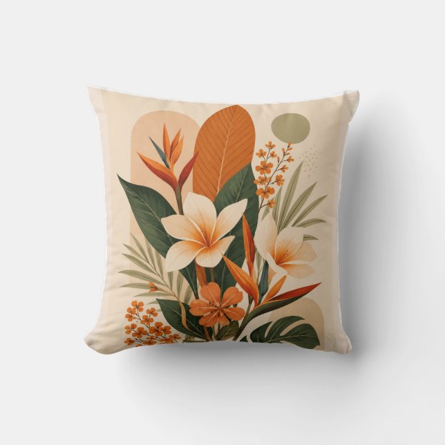 Almohada con acento botánico tropical (Anverso)