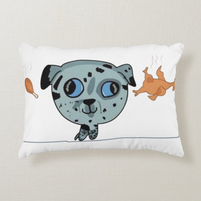 Almohada con acento de cachorro manchado divertido (Anverso)