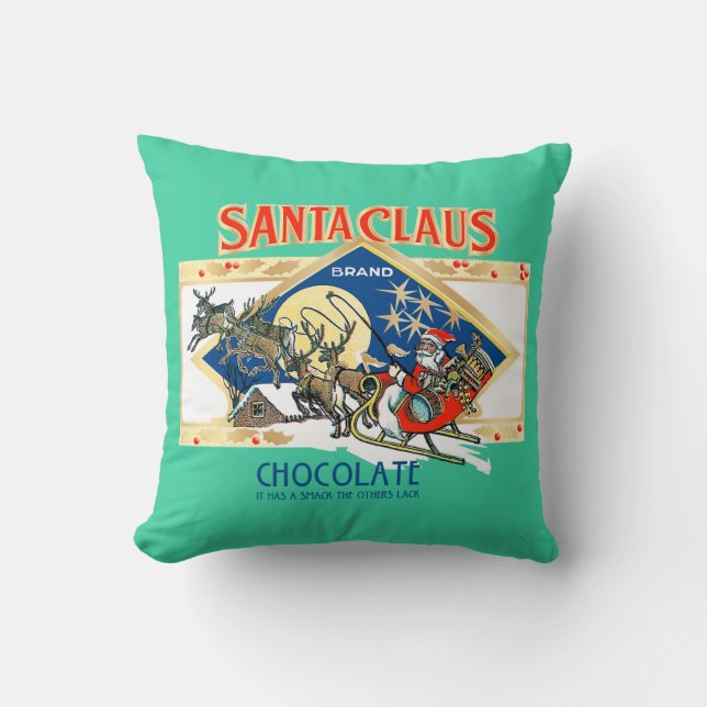 Almohada con acento de chocolate de Santa Claus (Anverso)
