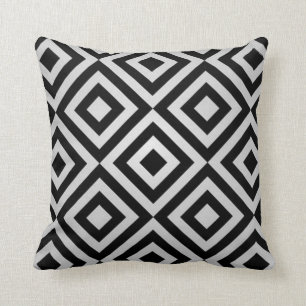 Almohada con acento de diamante plateado y negro