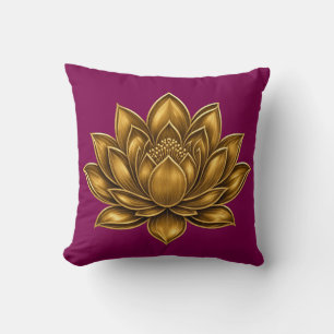 Almohada con acento de flor de loto de lámina de o