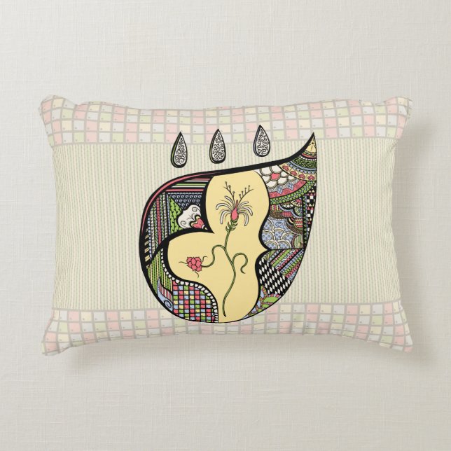 Almohada con acento de flor interior (Anverso)
