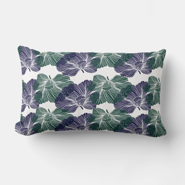 Almohada con acento de flores de amapola (Anverso)