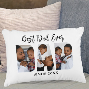 Almohada con acento de foto del mejor padre del mu