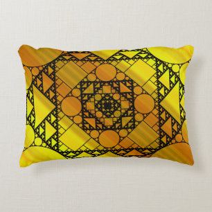 Almohada con acento de geometría fractal