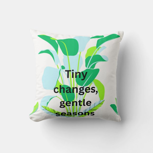 Almohada con acento de hoja botánica moderna (Anverso)