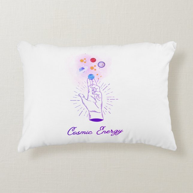 Almohada con acento de mano cósmica celestial - M  (Anverso)