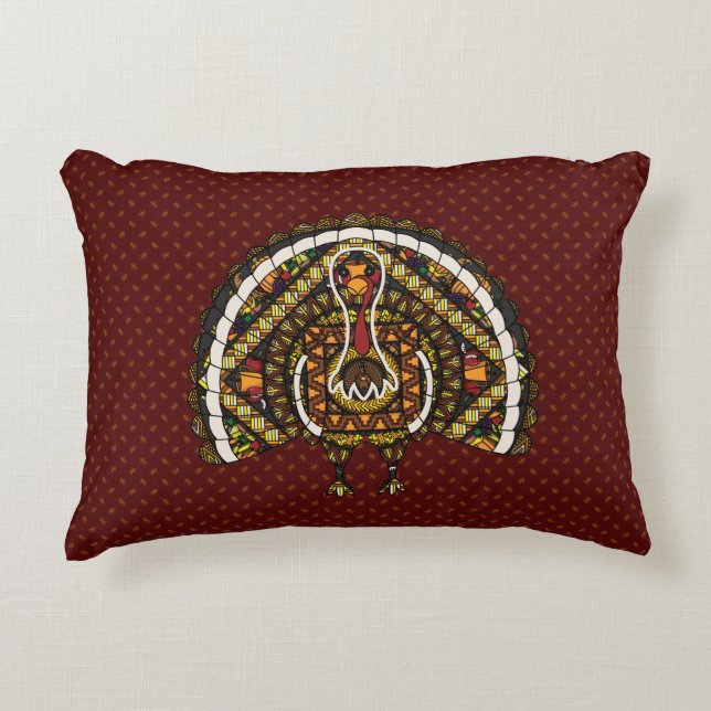 Almohada con acento de pavo de otoño (Anverso)