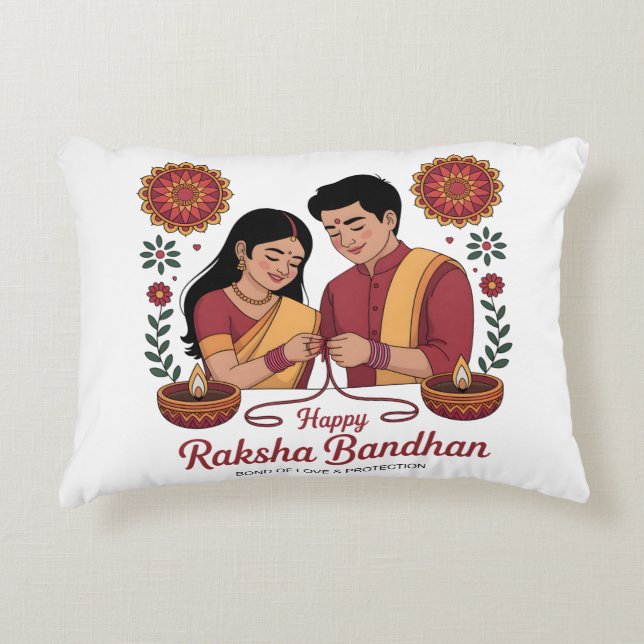 Almohada con acento de Raksha Bandhan (Anverso)