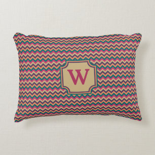 Almohada con acento de zigzag tropical