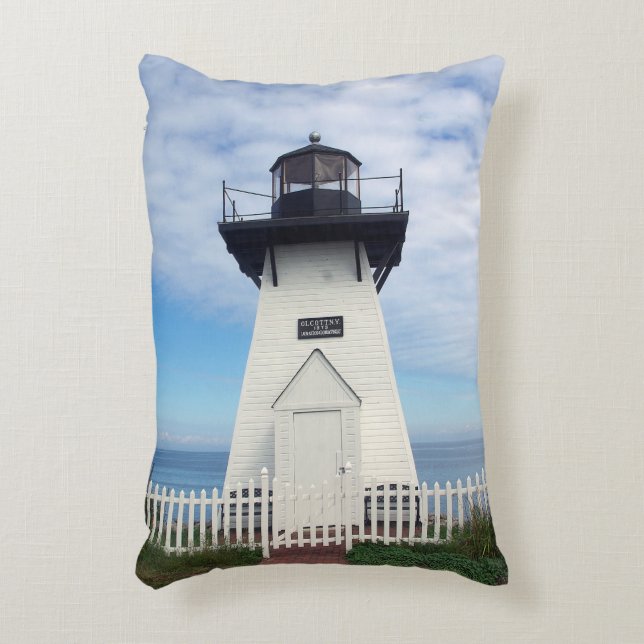 almohada con acento del faro de Olcott (Frente (Vertical))
