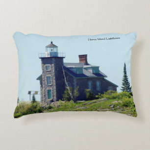 Almohada con acento doble de Huron Island Lighthou