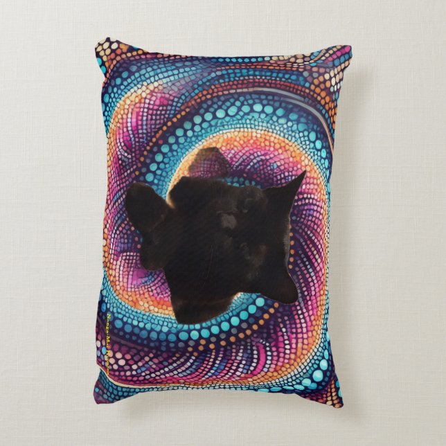 Almohada con acento El maullido del gato (Atrás (Vertical))