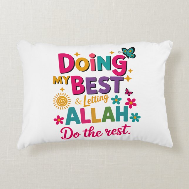 Almohada con acento islámico Ramadan Kareem & Eid  (Anverso)
