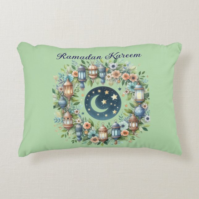 Almohada con acento islámico Ramadan Kareem & Eid  (Anverso)