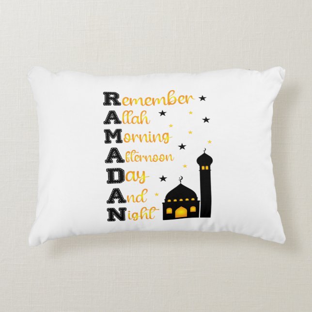 Almohada con acento islámico Ramadan Kareem & Eid  (Anverso)