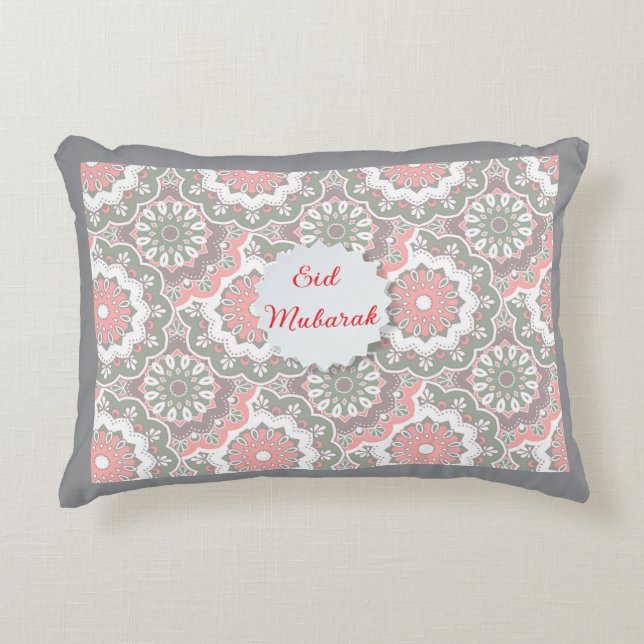 Almohada con acento islámico Ramadan Kareem & Eid  (Anverso)