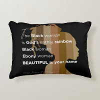Almohada con acento "Mujer Ébano" Hermoso es tu no