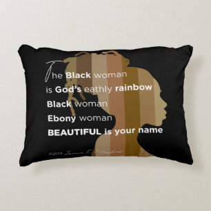 Almohada con acento "Mujer Ébano" Hermoso es tu no