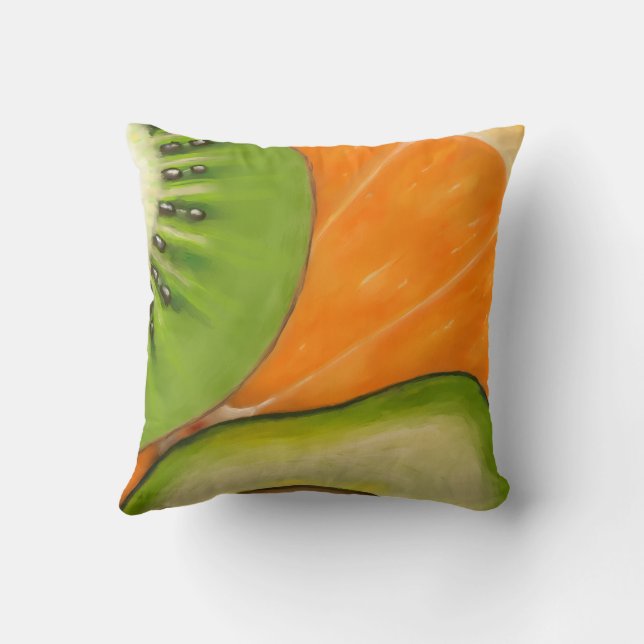 Almohada con aguacate, naranja y kiwi. (Reverso)