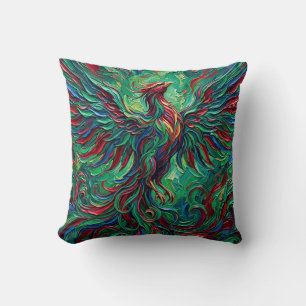 Almohada con alas de fénix ascendente