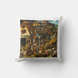 Almohada con Arte Holandés del Siglo XVI y Proverb