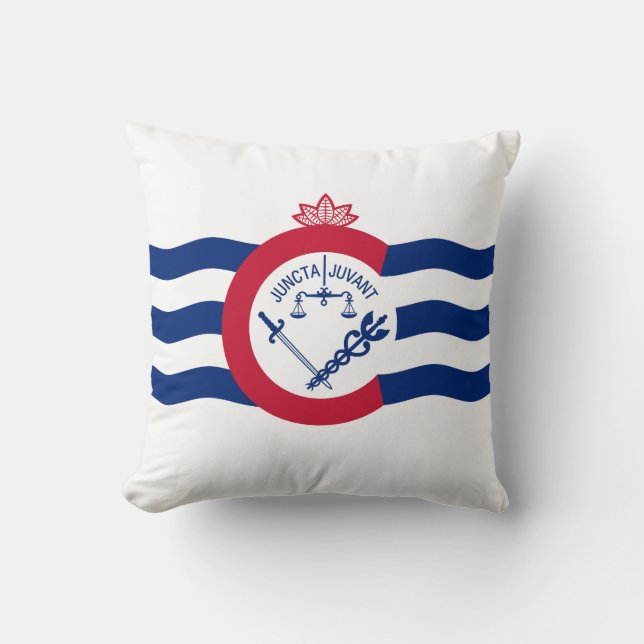 Almohada con bandera de Cincinnati, Ohio (Anverso)