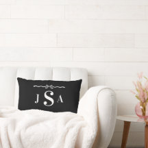 Almohada con borde de lazo Monograma personalizado