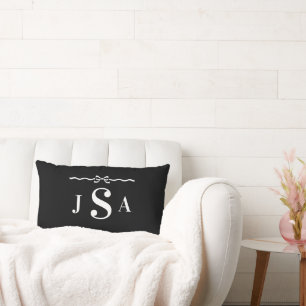 Almohada con borde de lazo Monograma personalizado