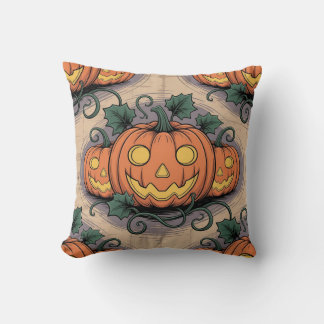Almohada con calabaza y fantasma de estilo Pop Art