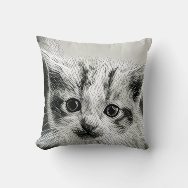 Almohada con cara de gatito adorable (Anverso)