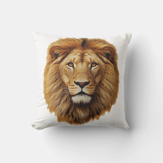 Almohada con cara de león | Cojín de animal de la  (Anverso)