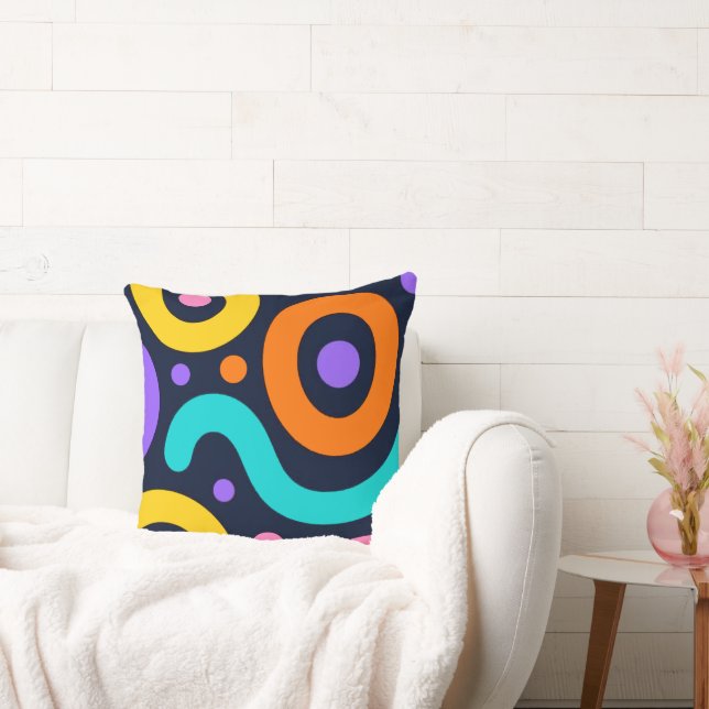 Almohada con círculos geométricos audaces (Sofá)