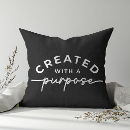 Almohada con cita cristiana negra
