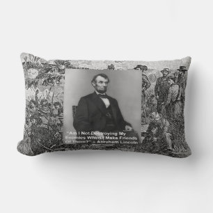 Almohada con cita de Abe Lincoln “Destruir enemigo