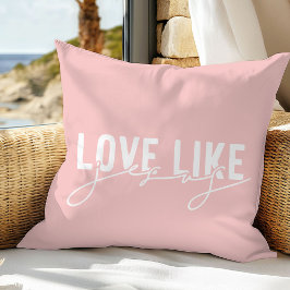 Almohada con cita de fe rosa rubor Jesús