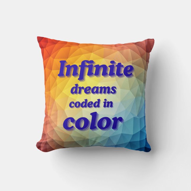 Almohada con cita motivacional colorida (Anverso)