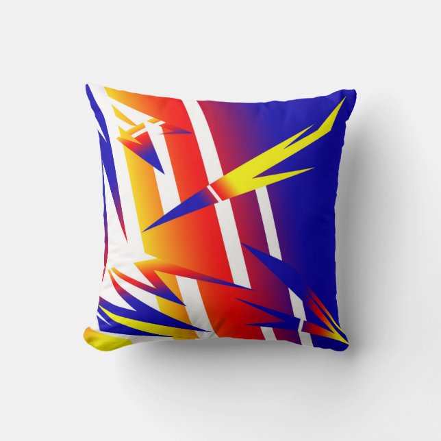 Almohada con cojín de truenos de arte abstracto de (Anverso)