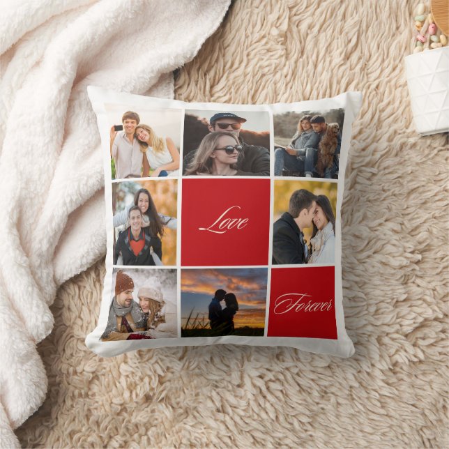 Almohada con collage de fotos personalizadas – Amo (Manta)