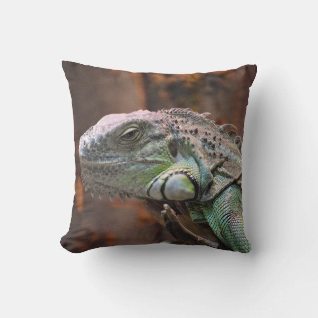 Almohada con colorido lagarto de Iguana (Anverso)