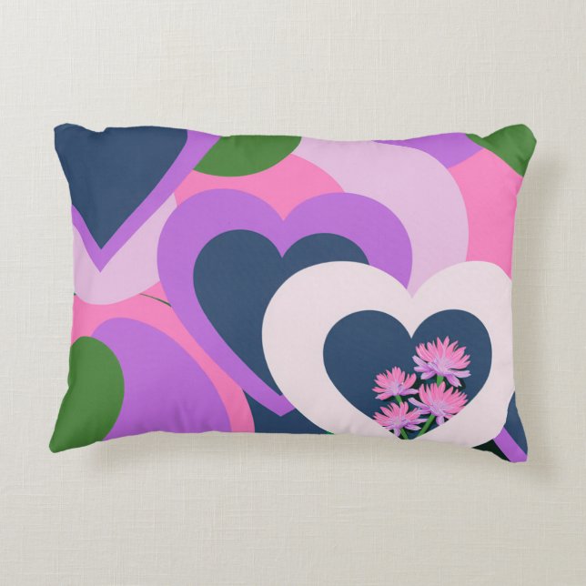 Almohada con corazón abstracto juguetón (Reverso)